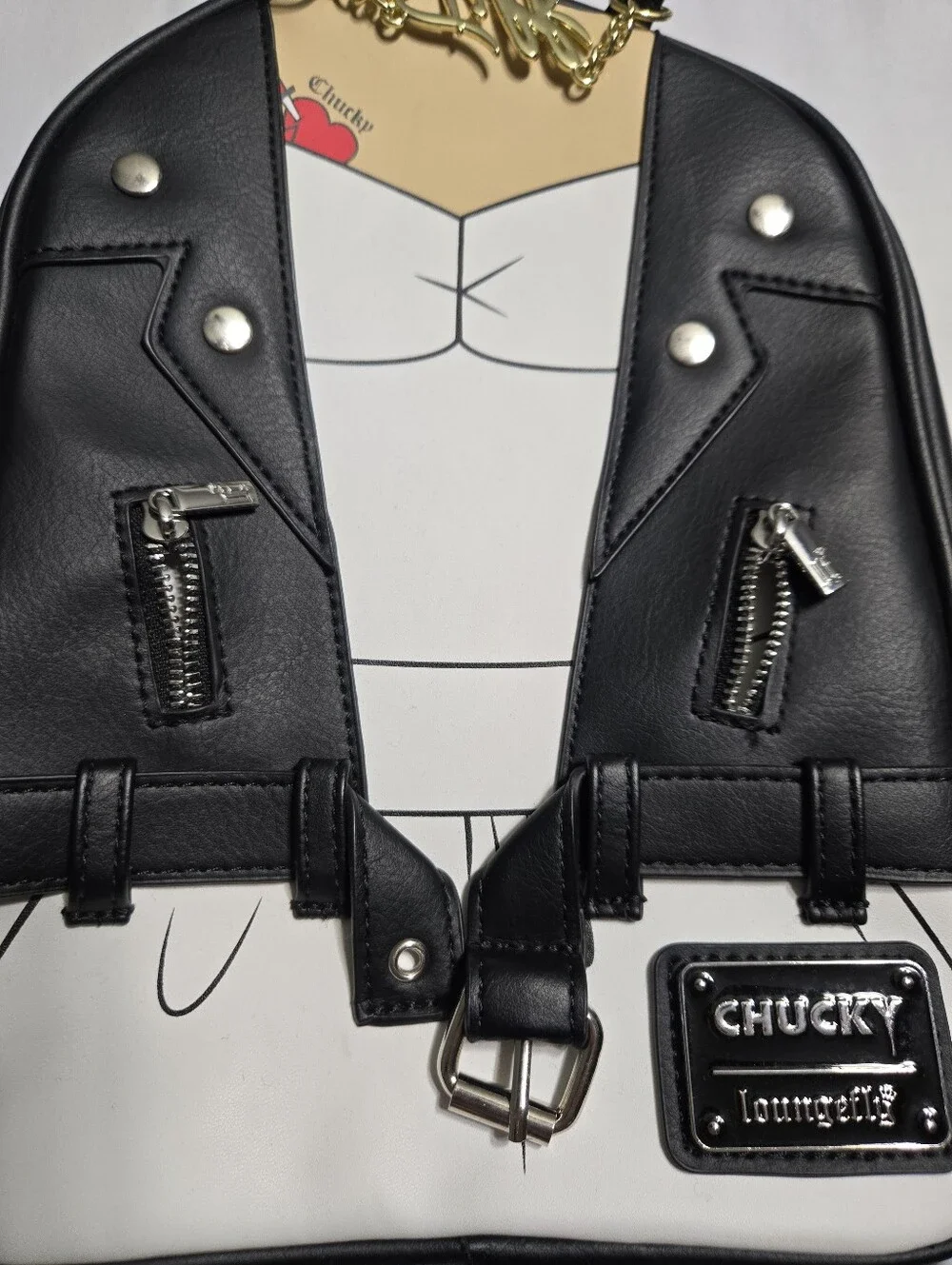 loungefly x Bride Of Chucky Tiffany Mini Backpack Black Zip Everyday
